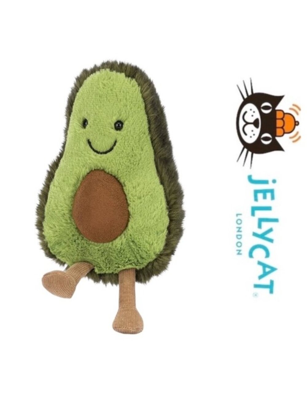 Jellycat | Green and Brown Amuseables Avocado | Size Small 6"